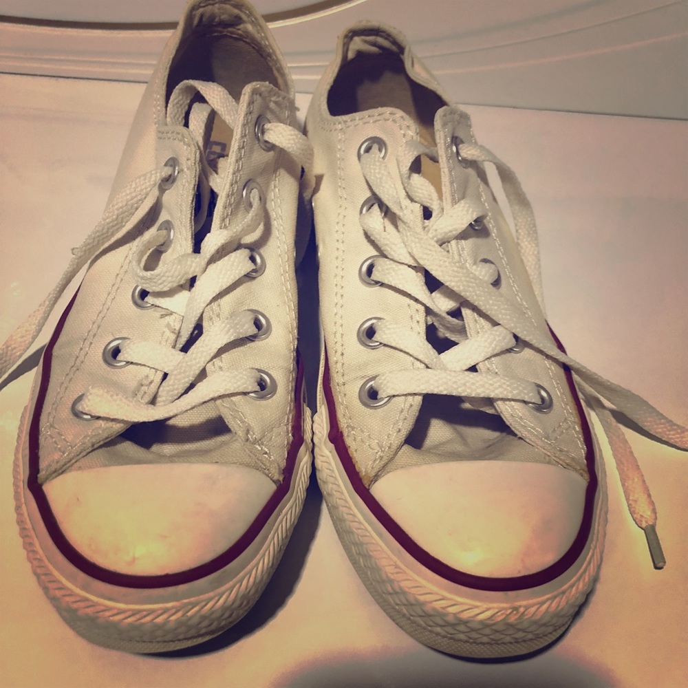 Gently used white converse